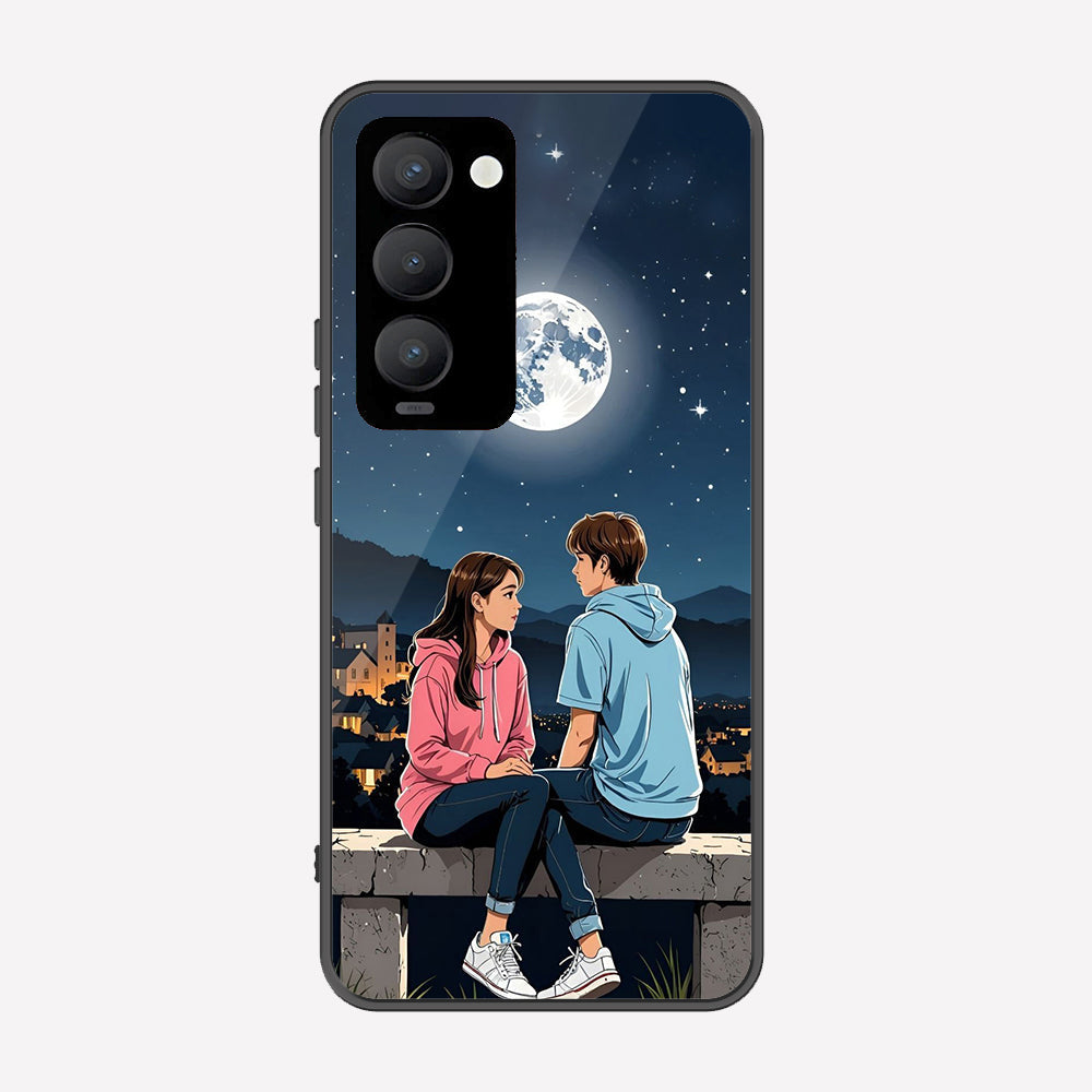 Tecno Camon 18 Premier Cover - Love Couple Series - Premium Printed Metal soft Bumper shock Proof Case