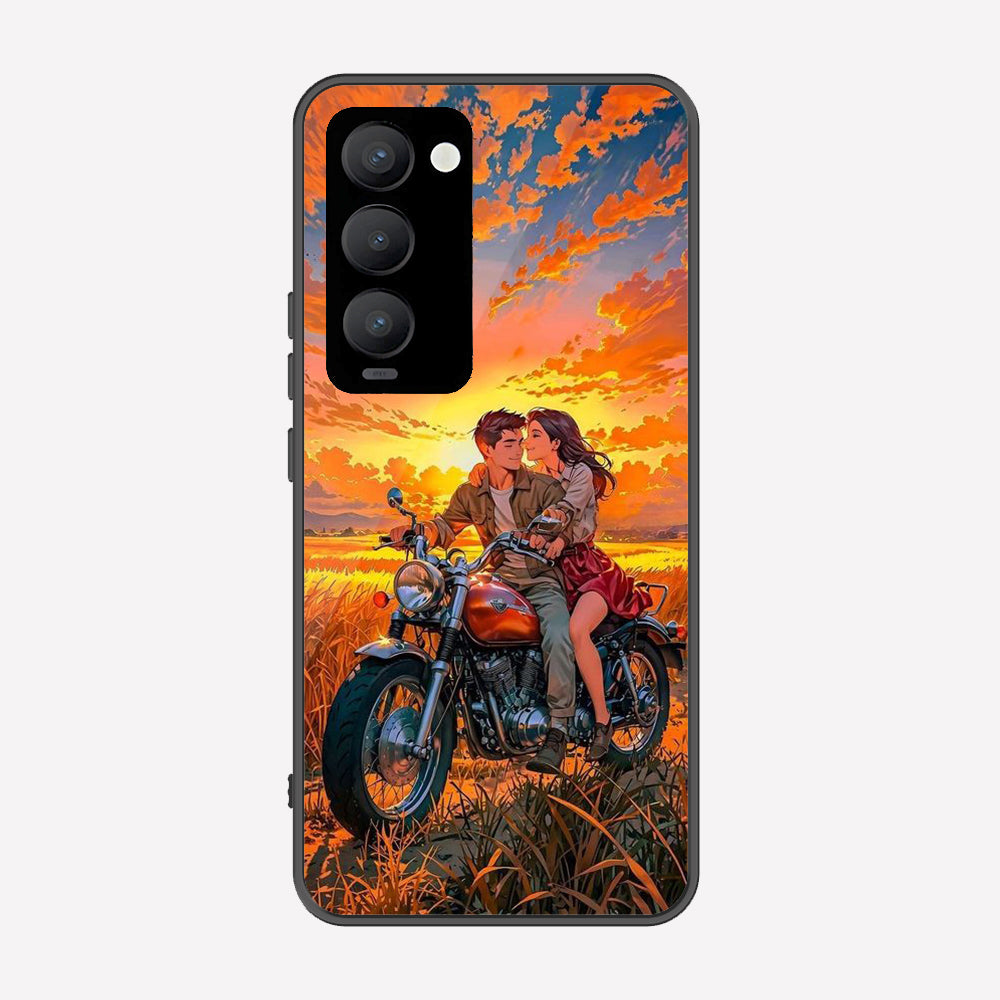 Tecno Camon 18 Premier Cover - Love Couple Series - Premium Printed Metal soft Bumper shock Proof Case