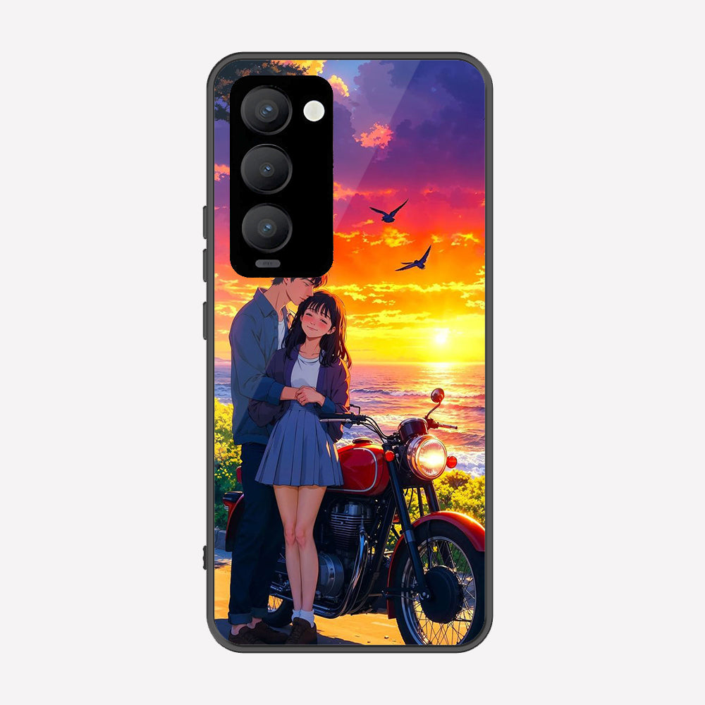 Tecno Camon 18 Premier Cover - Love Couple Series - Premium Printed Metal soft Bumper shock Proof Case