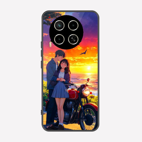 Tecno Camon 30 Cover - Love Couple Series - Premium Printed Metal soft Bumper shock Proof Case