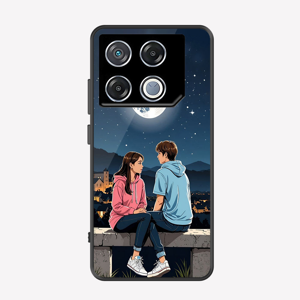 Infinix GT 20 Pro Cover - Love Couple Series - Premium Printed Metal soft Bumper shock Proof Case