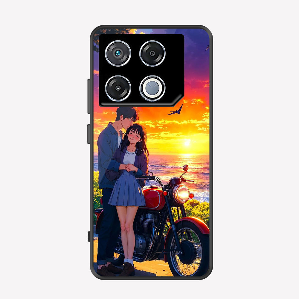 Infinix GT 20 Pro Cover - Love Couple Series - Premium Printed Metal soft Bumper shock Proof Case