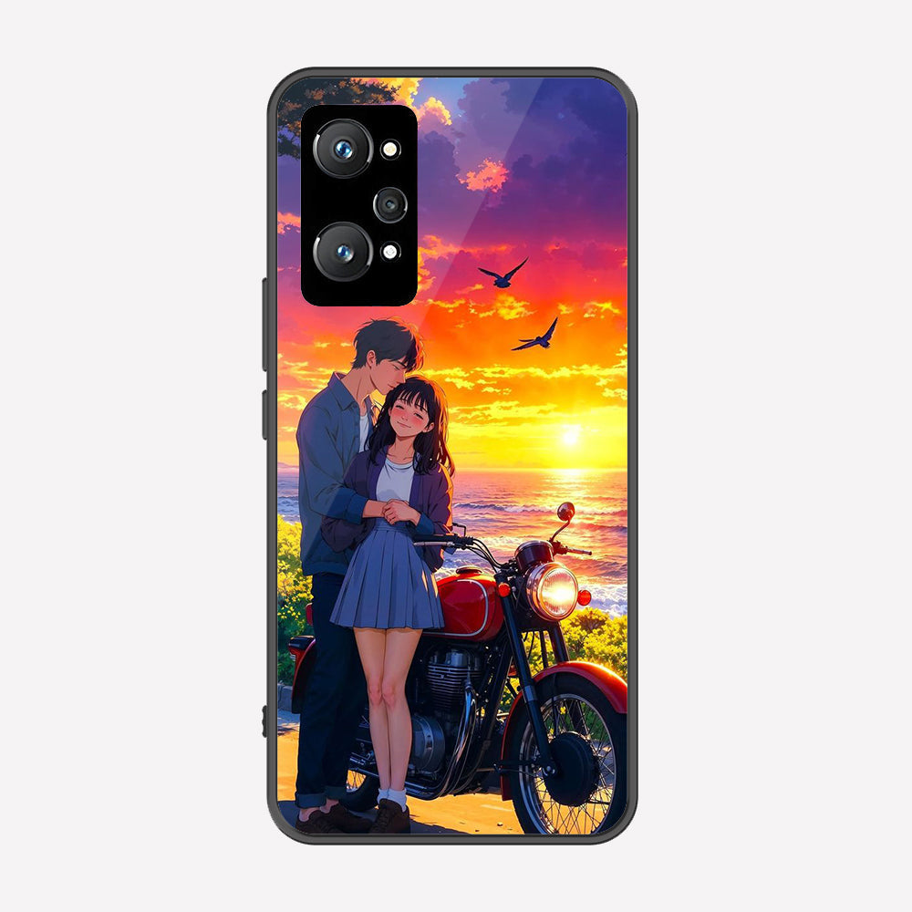 Realme GT Neo 2 Cover - Love Couple Series - Premium Printed Metal soft Bumper shock Proof Case