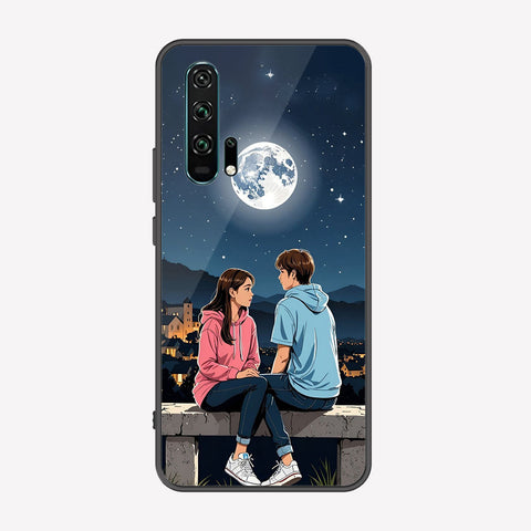 Honor 20 Pro Cover - Love Couple Series - Premium Printed Metal soft Bumper shock Proof Case