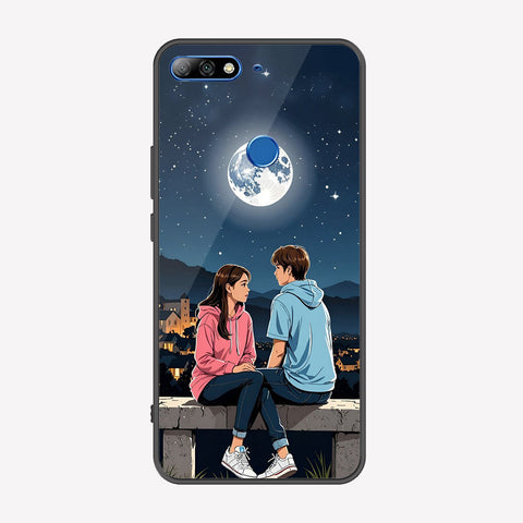 Huawei Honor 7C Cover - Love Couple Series - Premium Printed Metal soft Bumper shock Proof Case