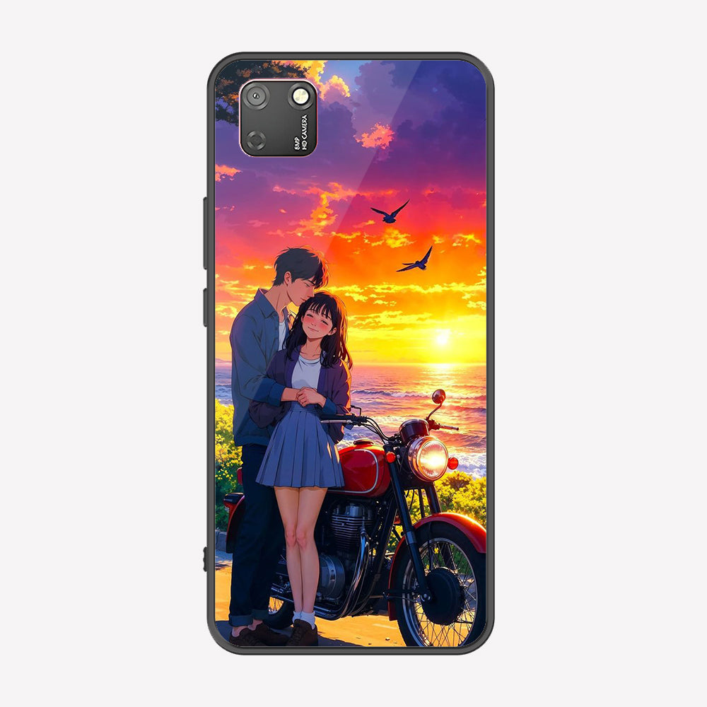 Honor 9S Cover - Love Couple Series - Premium Printed Metal soft Bumper shock Proof Case