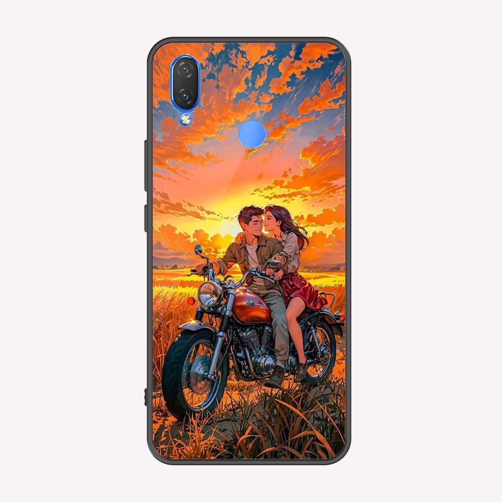 Huawei Honor Play Cover - Love Couple Series - Premium Printed Metal soft Bumper shock Proof Case