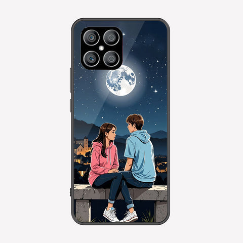 Honor X8 Cover - Love Couple Series - Premium Printed Metal soft Bumper shock Proof Case