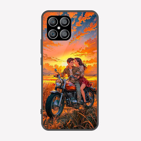 Honor X8 Cover - Love Couple Series - Premium Printed Metal soft Bumper shock Proof Case