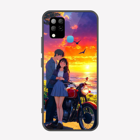 Infinix Hot 10s Cover - Love Couple Series - Premium Printed Metal soft Bumper shock Proof Case