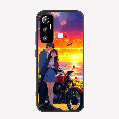 Infinix Hot 11 Cover - Love Couple Series - Premium Printed Metal soft Bumper shock Proof Case