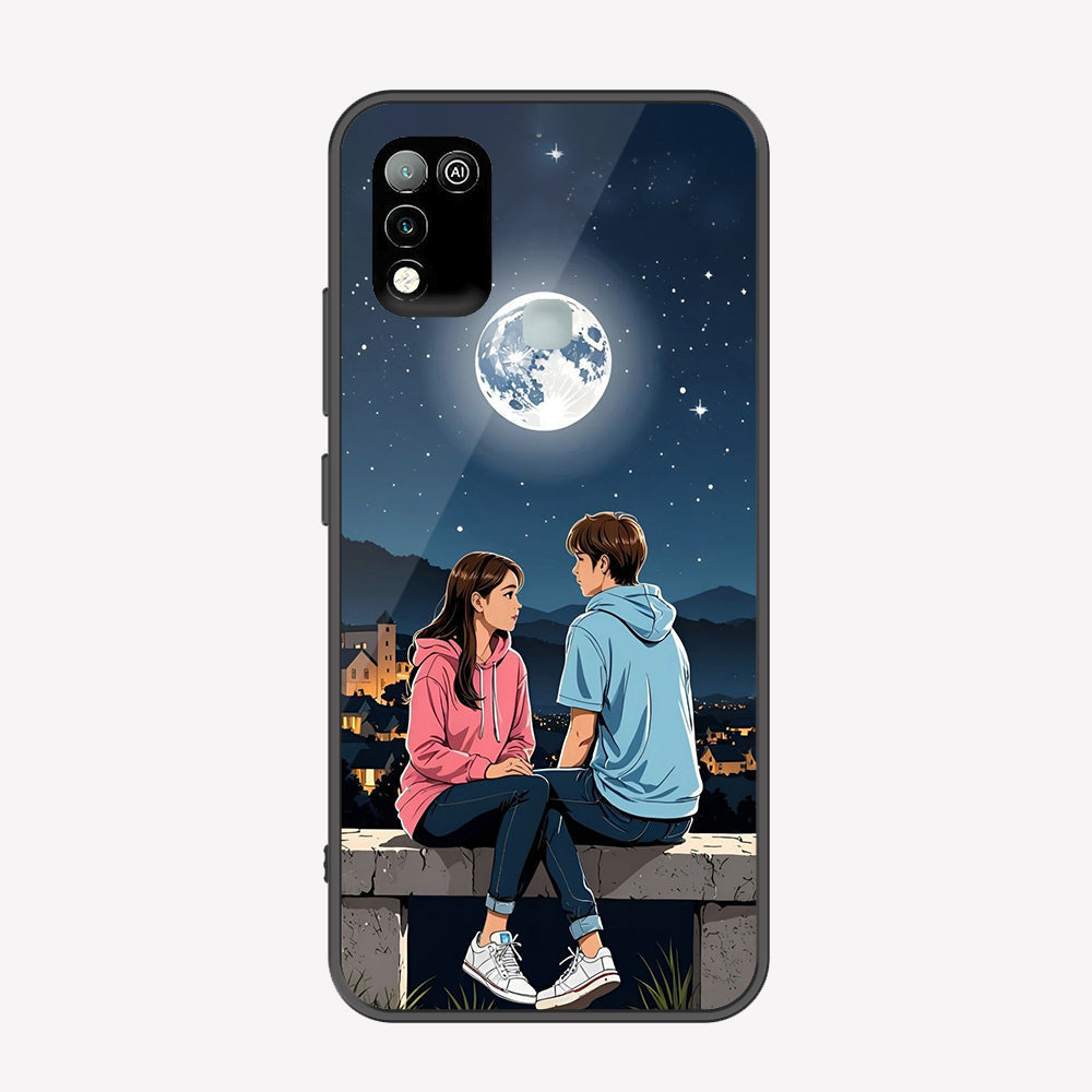 Infinix Hot 10 Play Cover - Love Couple Series - Premium Printed Metal soft Bumper shock Proof Case