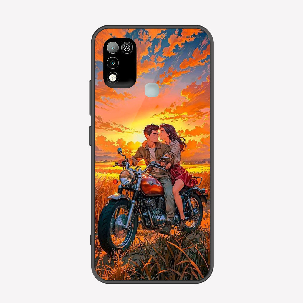 Infinix Hot 11 Play Cover - Love Couple Series - Premium Printed Metal soft Bumper shock Proof Case