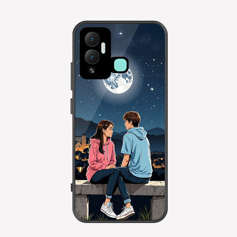 Infinix Hot 12i Cover - Love Couple Series - Premium Printed Metal soft Bumper shock Proof Case