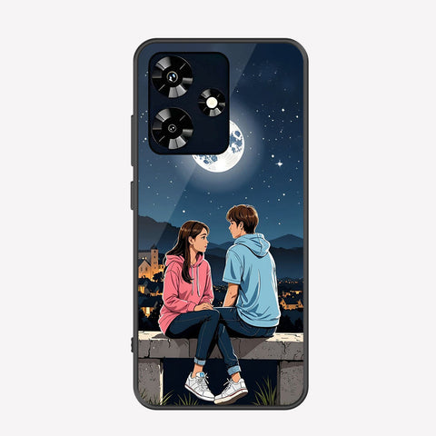 Infinix Hot 30 Cover - Love Couple Series - Premium Printed Metal soft Bumper shock Proof Case