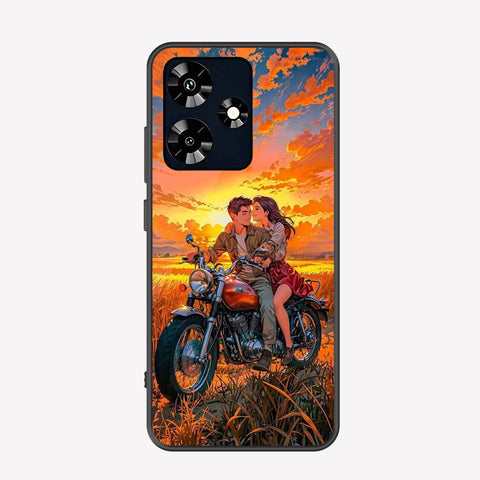 Infinix Hot 30 Cover - Love Couple Series - Premium Printed Metal soft Bumper shock Proof Case