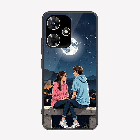 Infinix Hot 30i Cover - Love Couple Series - Premium Printed Metal soft Bumper shock Proof Case