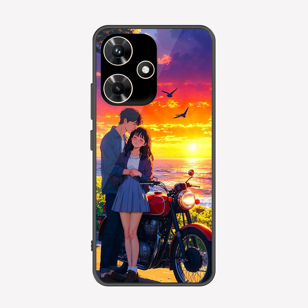Infinix Hot 30i Cover - Love Couple Series - Premium Printed Metal soft Bumper shock Proof Case