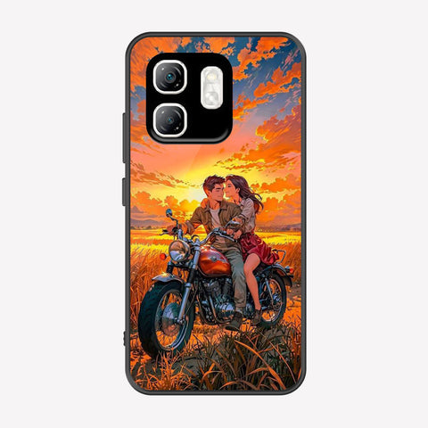 Infinix Hot 50i Cover - Love Couple Series - Premium Printed Metal soft Bumper shock Proof Case