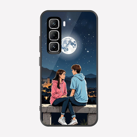 Infinix Hot 50 Pro Plus Cover - Love Couple Series - Premium Printed Metal soft Bumper shock Proof Case