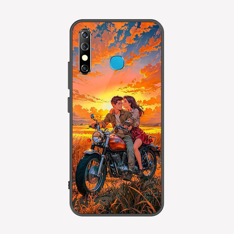 Tecno Spark 4 Cover - Love Couple Series - Premium Printed Metal soft Bumper shock Proof Case