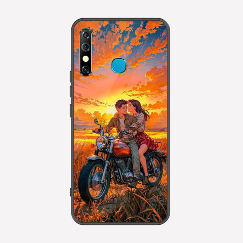 Tecno Spark 4 Cover - Love Couple Series - Premium Printed Metal soft Bumper shock Proof Case