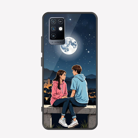 Infinix Note 10 Cover - Love Couple Series - Premium Printed Metal soft Bumper shock Proof Case