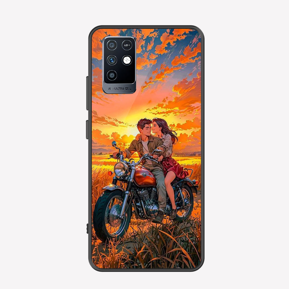 Infinix Note 10 Cover - Love Couple Series - Premium Printed Metal soft Bumper shock Proof Case