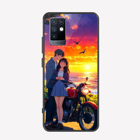 Infinix Note 10 Cover - Love Couple Series - Premium Printed Metal soft Bumper shock Proof Case