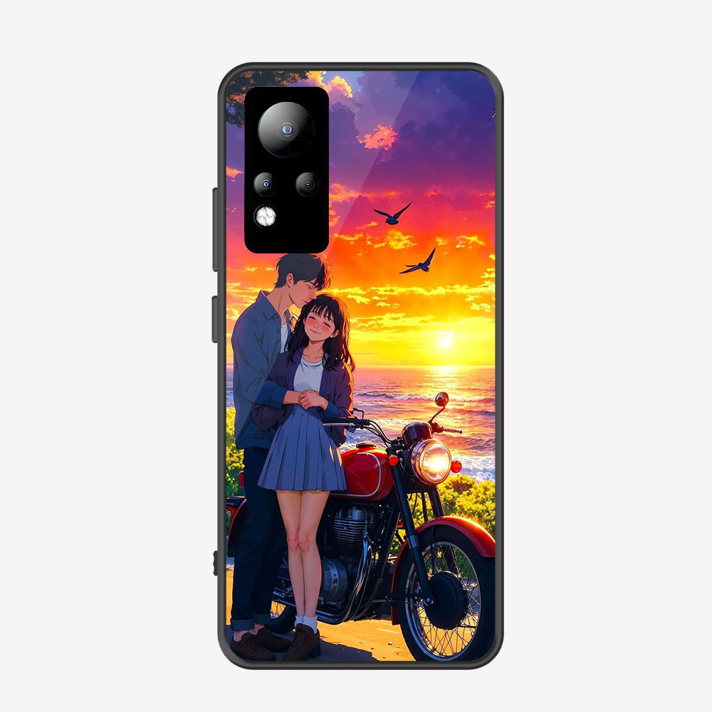 Infinix Note 12 G88 Cover - Love Couple Series - Premium Printed Metal soft Bumper shock Proof Case