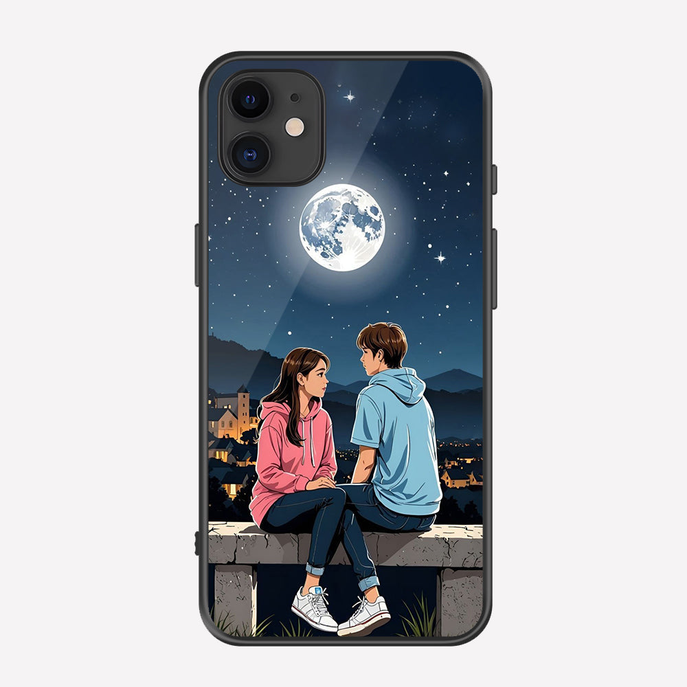 iPhone 11 Cover - Love Couple Series - Premium Printed Metal soft Bumper shock Proof Case