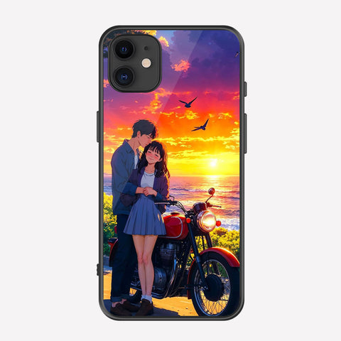 iPhone 11 Cover - Love Couple Series - Premium Printed Metal soft Bumper shock Proof Case