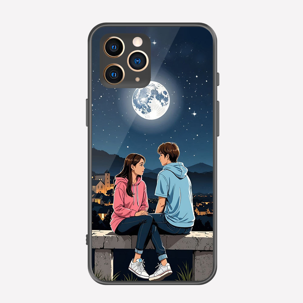 iPhone 11 Pro Max Cover - Love Couple Series - Premium Printed Metal soft Bumper shock Proof Case