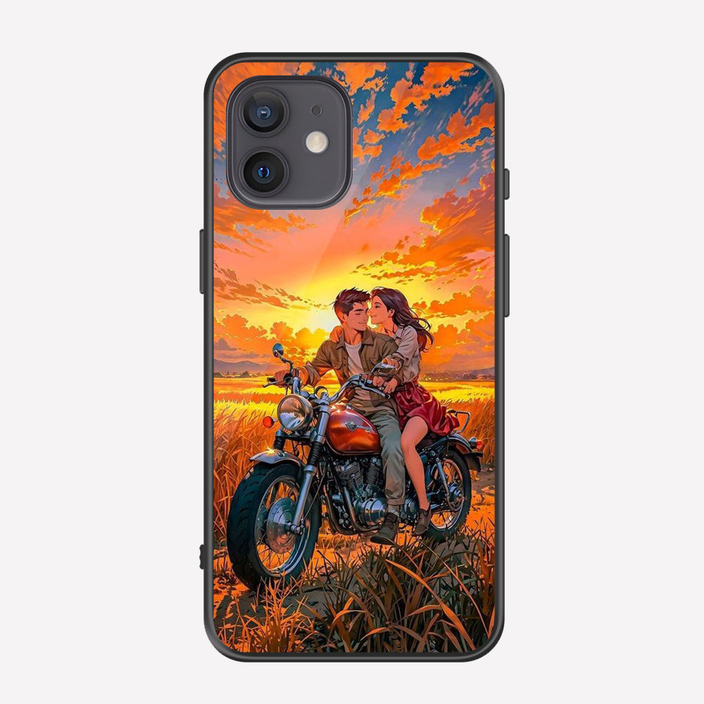 iPhone 12 Mini Cover - Love Couple Series - Premium Printed Metal soft Bumper shock Proof Case
