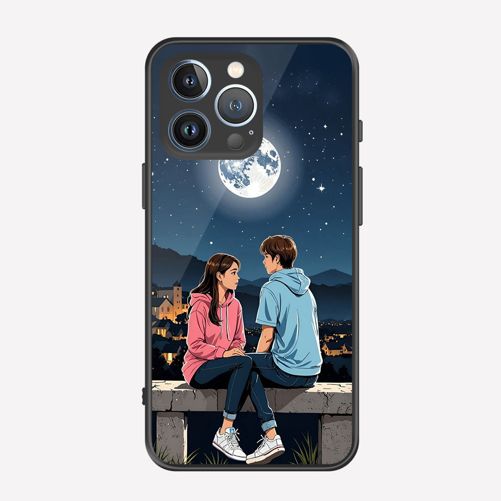 iPhone 13 Pro Max Cover - Love Couple Series - Premium Printed Metal soft Bumper shock Proof Case