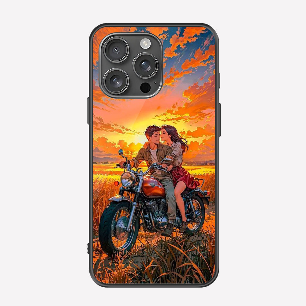 iPhone 15 Pro Cover - Love Couple Series - Premium Printed Metal soft Bumper shock Proof Case