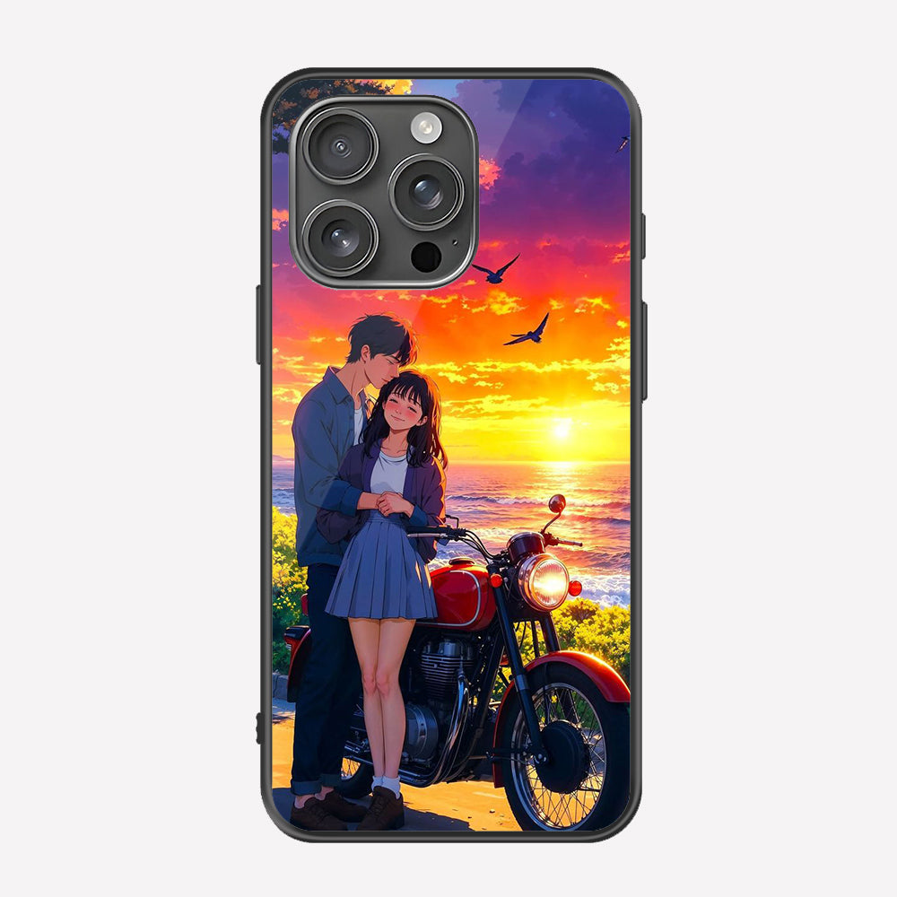 iPhone 15 Pro Cover - Love Couple Series - Premium Printed Metal soft Bumper shock Proof Case
