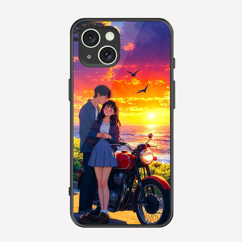 iPhone 15 Plus Cover - Love Couple Series - Premium Printed Metal soft Bumper shock Proof Case