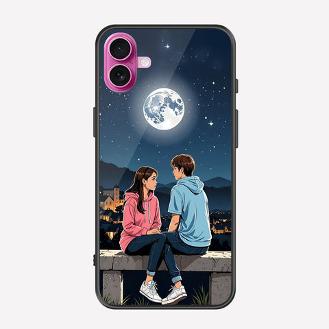 iPhone 16 Cover - Love Couple Series - Premium Printed Metal soft Bumper shock Proof Case