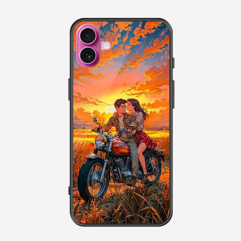 iPhone 16 Plus Cover - Love Couple Series - Premium Printed Metal soft Bumper shock Proof Case