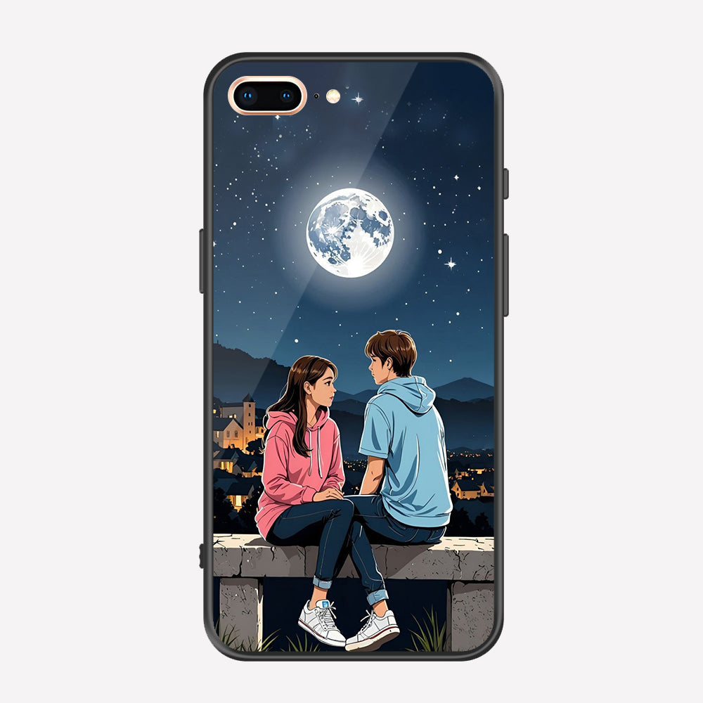 iPhone 8 Plus / 7 Plus Cover - Love Couple Series - Premium Printed Metal soft Bumper shock Proof Case