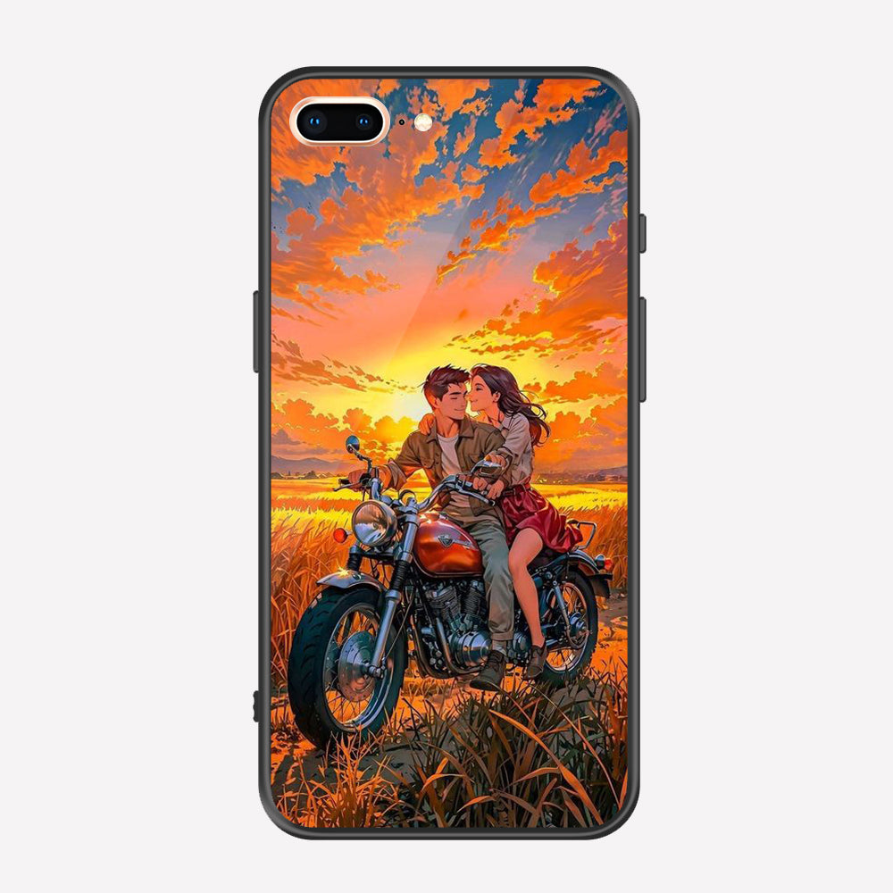 iPhone 8 Plus / 7 Plus Cover - Love Couple Series - Premium Printed Metal soft Bumper shock Proof Case