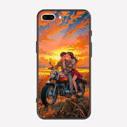 iPhone 8 Plus / 7 Plus Cover - Love Couple Series - Premium Printed Metal soft Bumper shock Proof Case