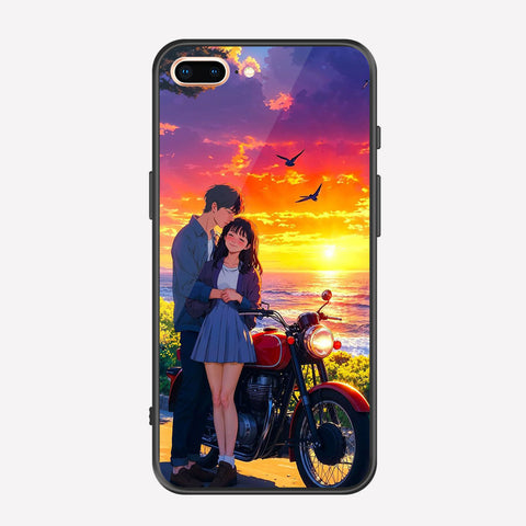 iPhone 8 Plus / 7 Plus Cover - Love Couple Series - Premium Printed Metal soft Bumper shock Proof Case