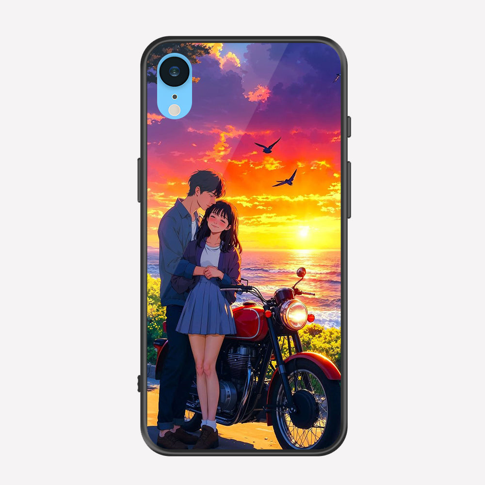 iPhone XR Cover - Love Couple Series - Premium Printed Metal soft Bumper shock Proof Case