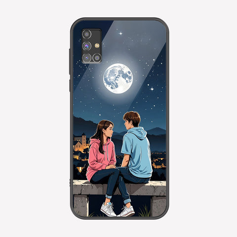 Samsung Galaxy M31s Cover - Love Couple Series - Premium Printed Metal soft Bumper shock Proof Case