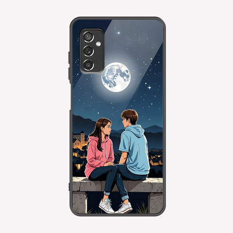 Samsung Galaxy M52 5G Cover - Love Couple Series - Premium Printed Metal soft Bumper shock Proof Case