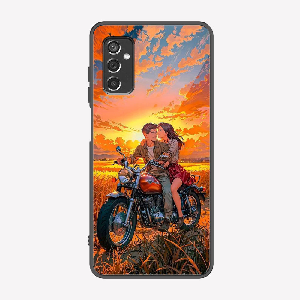 Samsung Galaxy M52 5G Cover - Love Couple Series - Premium Printed Metal soft Bumper shock Proof Case