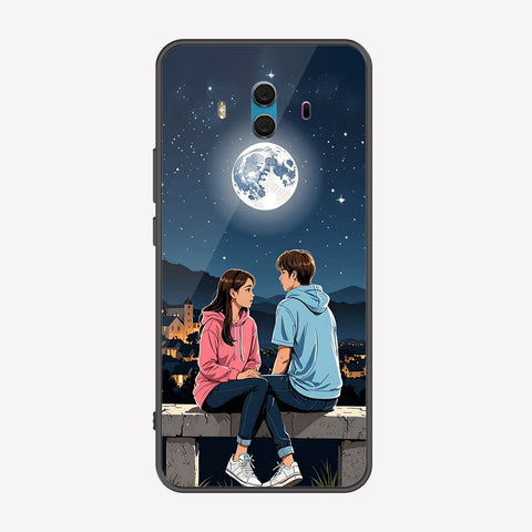Huawei Mate 10 Cover - Love Couple Series - Premium Printed Metal soft Bumper shock Proof Case