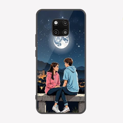 Huawei Mate 20 Pro Cover - Love Couple Series - Premium Printed Metal soft Bumper shock Proof Case